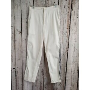Blue Blush Women's Small White Race Stripe Tapered‎ Pants Slacks Blue EUC